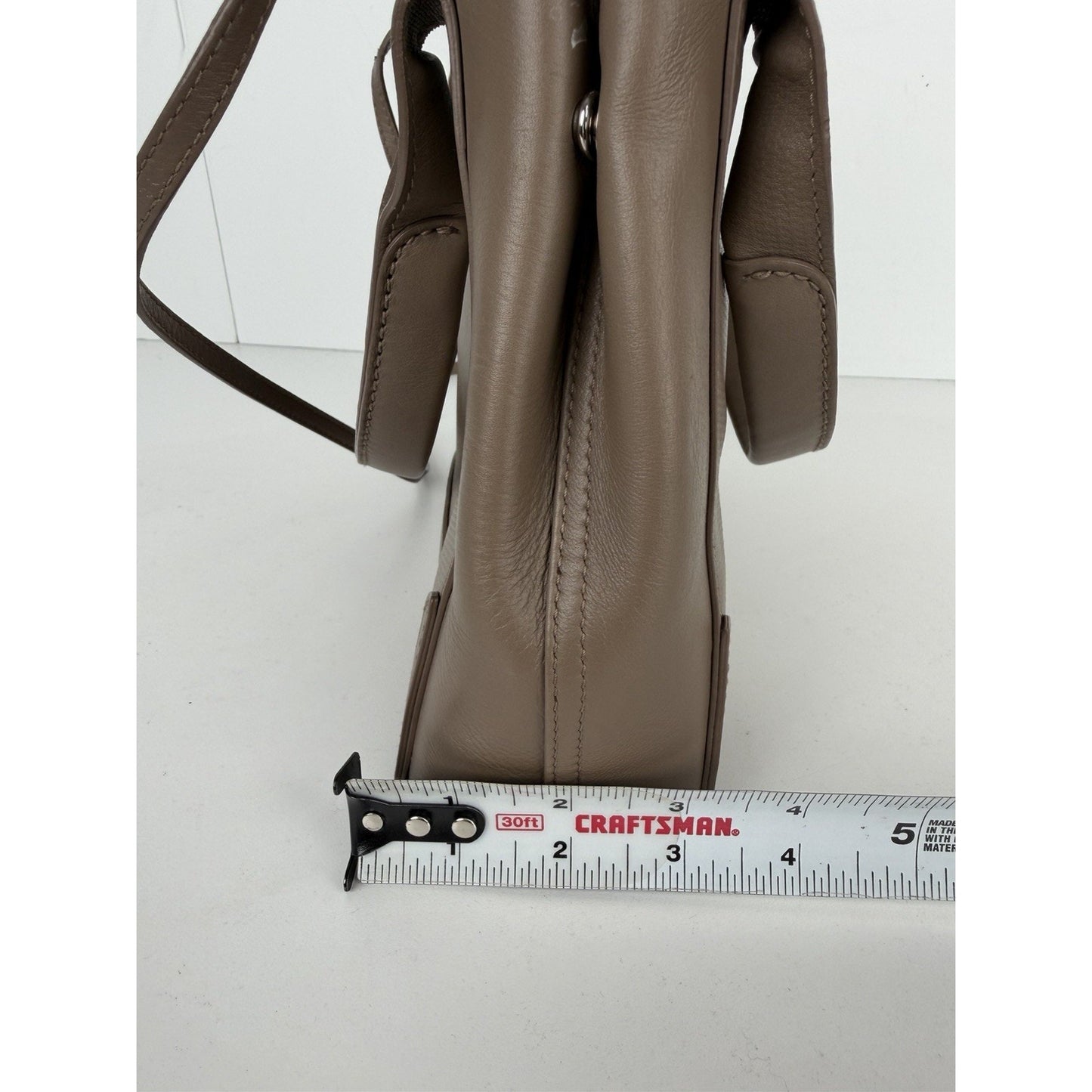 Balenciaga Navy Cabas Top Handle Bag XS with Pouch in Brown Leather S-10