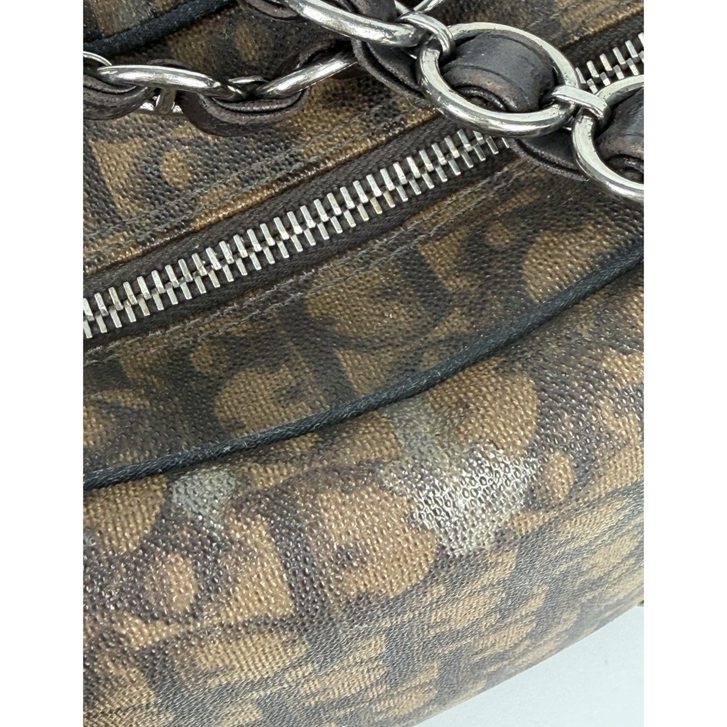 Christian Dior by John Galliano Romantique Trotter Bag in Brown Canvas 2006 S