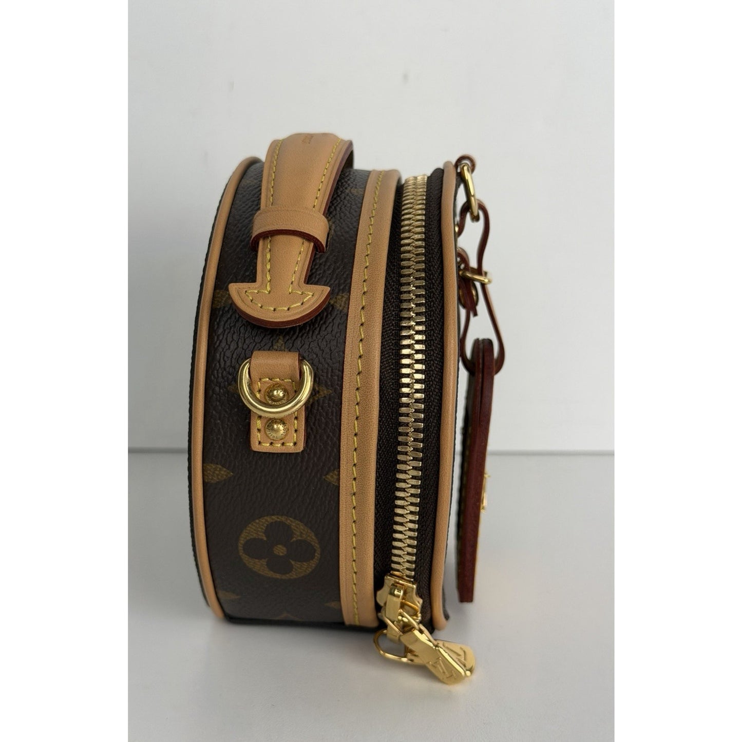 Louis Vuitton Mini Boite Chapeau Monogram Coated Canvas&Leather Name Tag NFC B5