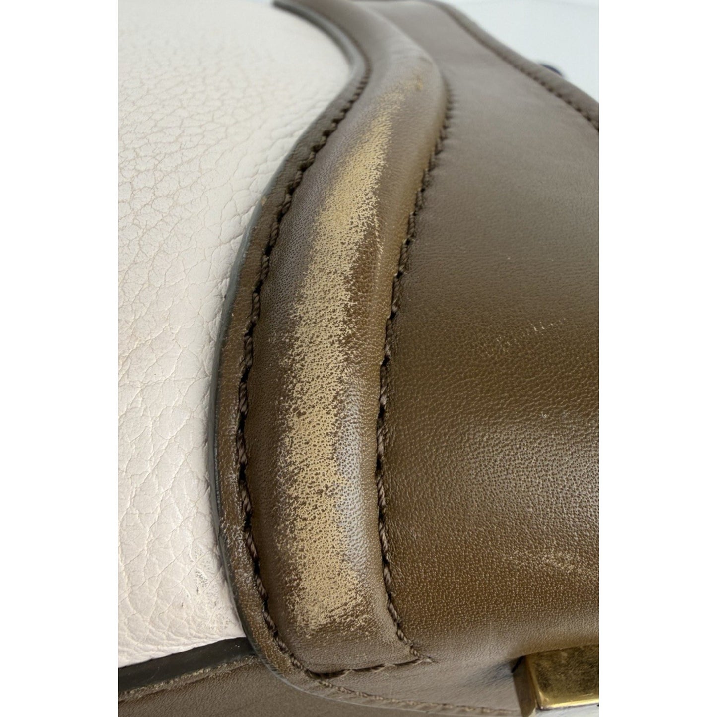 Celine Mini Luggage Tote Bag Cream Textured Calf Leather Tricolor 2014-2015 S