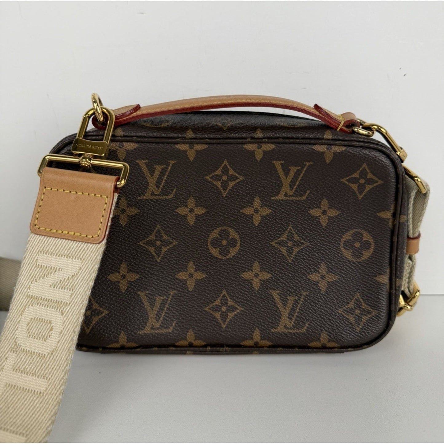 Louis Vuitton Utility Shoulder Bag in Brown LV Monogram Coated Canvas NFC E-1