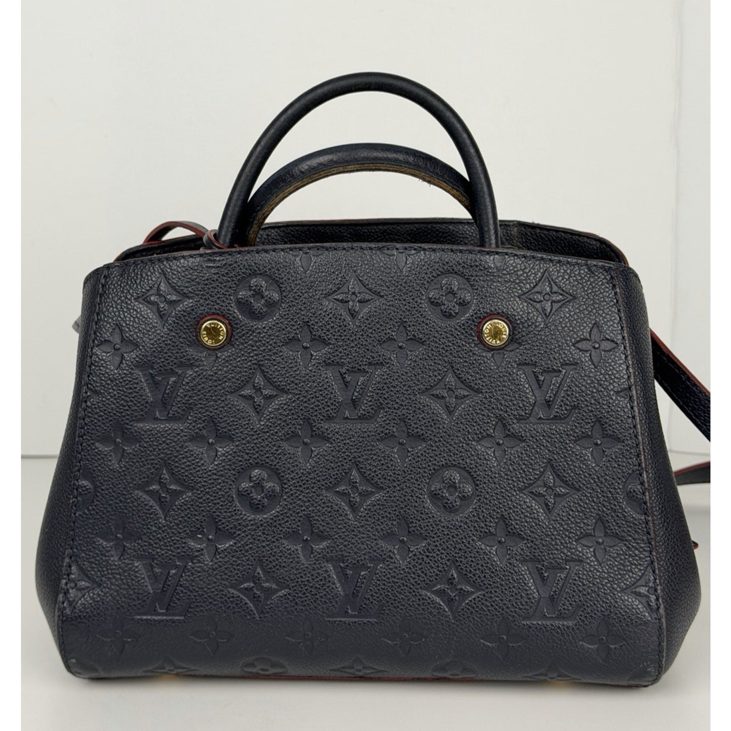 Louis Vuitton Monogram Empreinte Montaigne BB Handbag Marine and Rouge 2018 C2