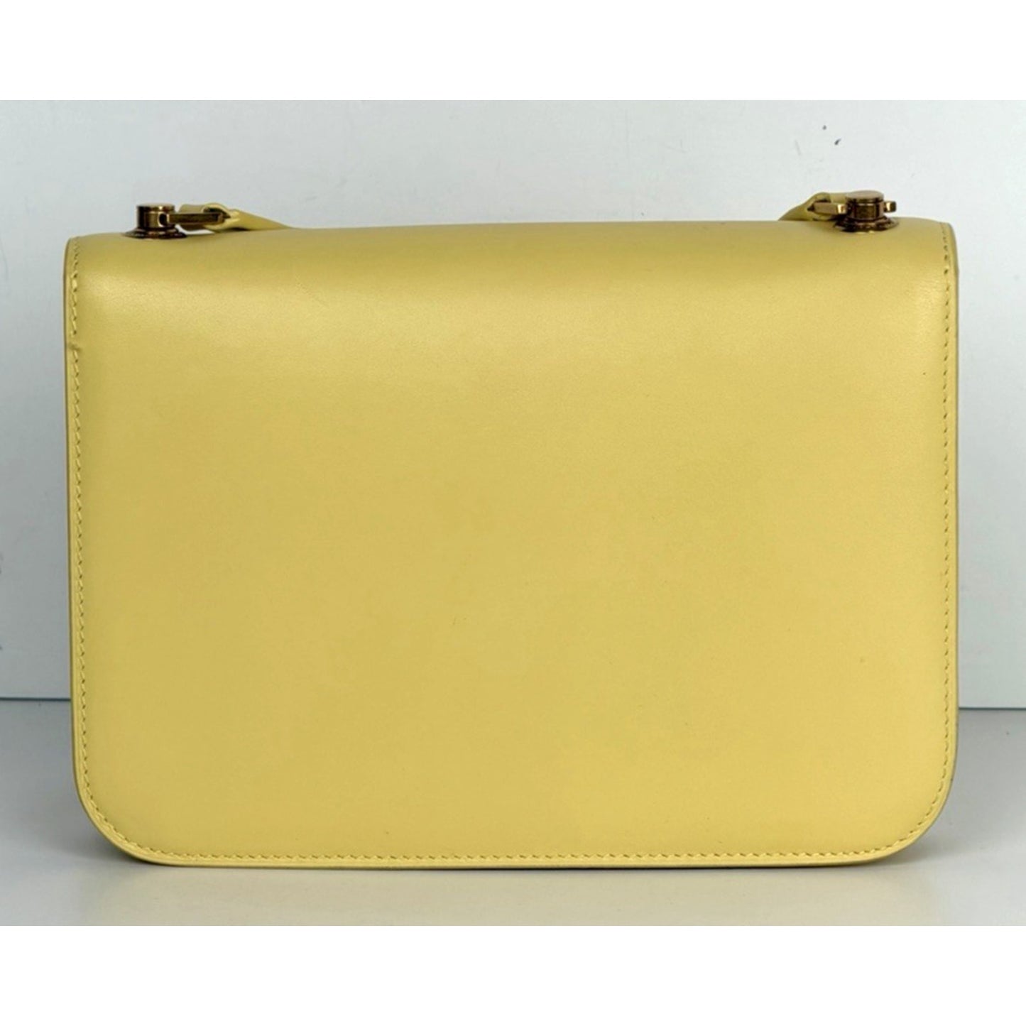 Saint Laurent Le Carre Shoulder Bag in Yellow Leather with Prominent Gold S19