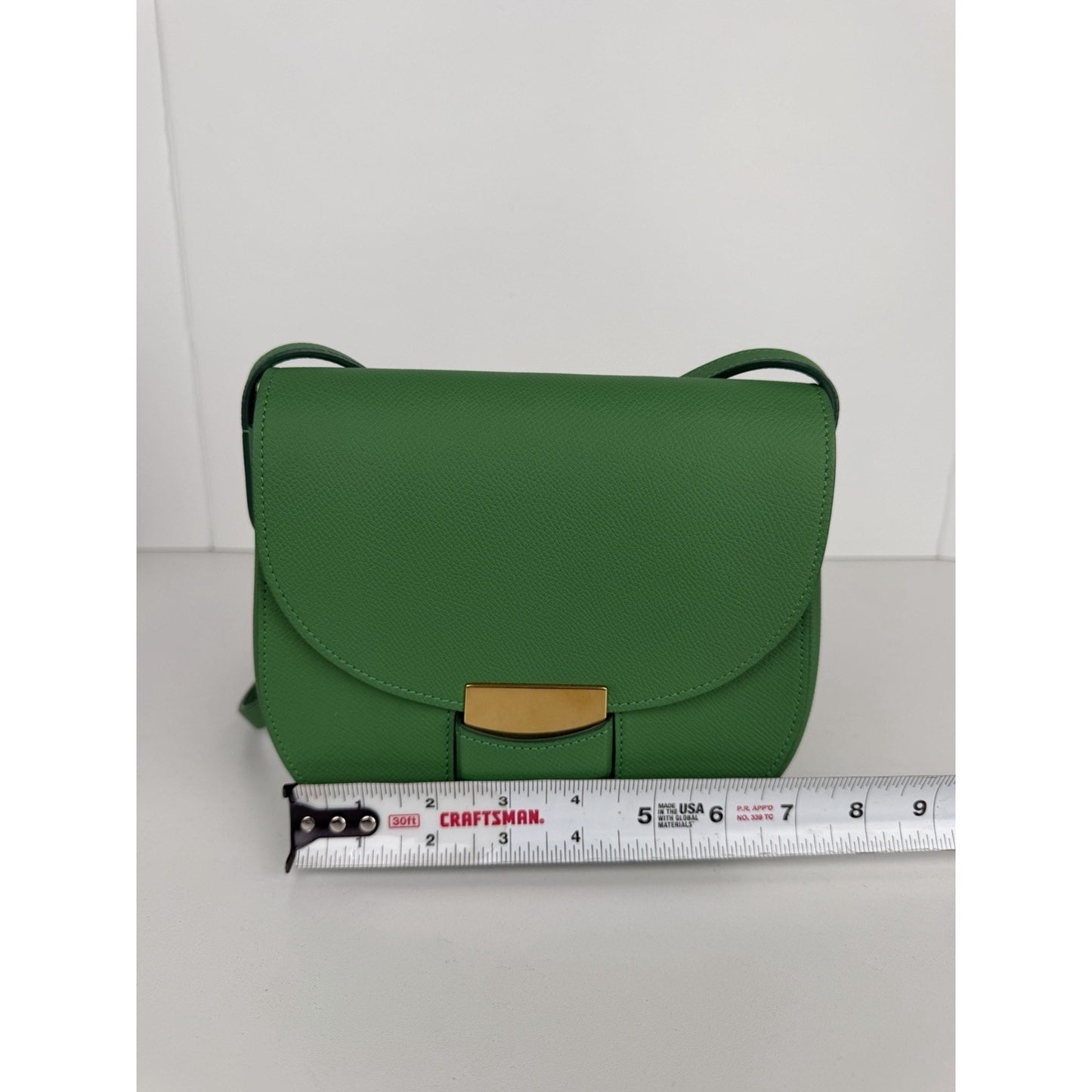 Celine by Phoebe Philo Trotteur Small Crossbody Bag in Grainy Green Leather S-08