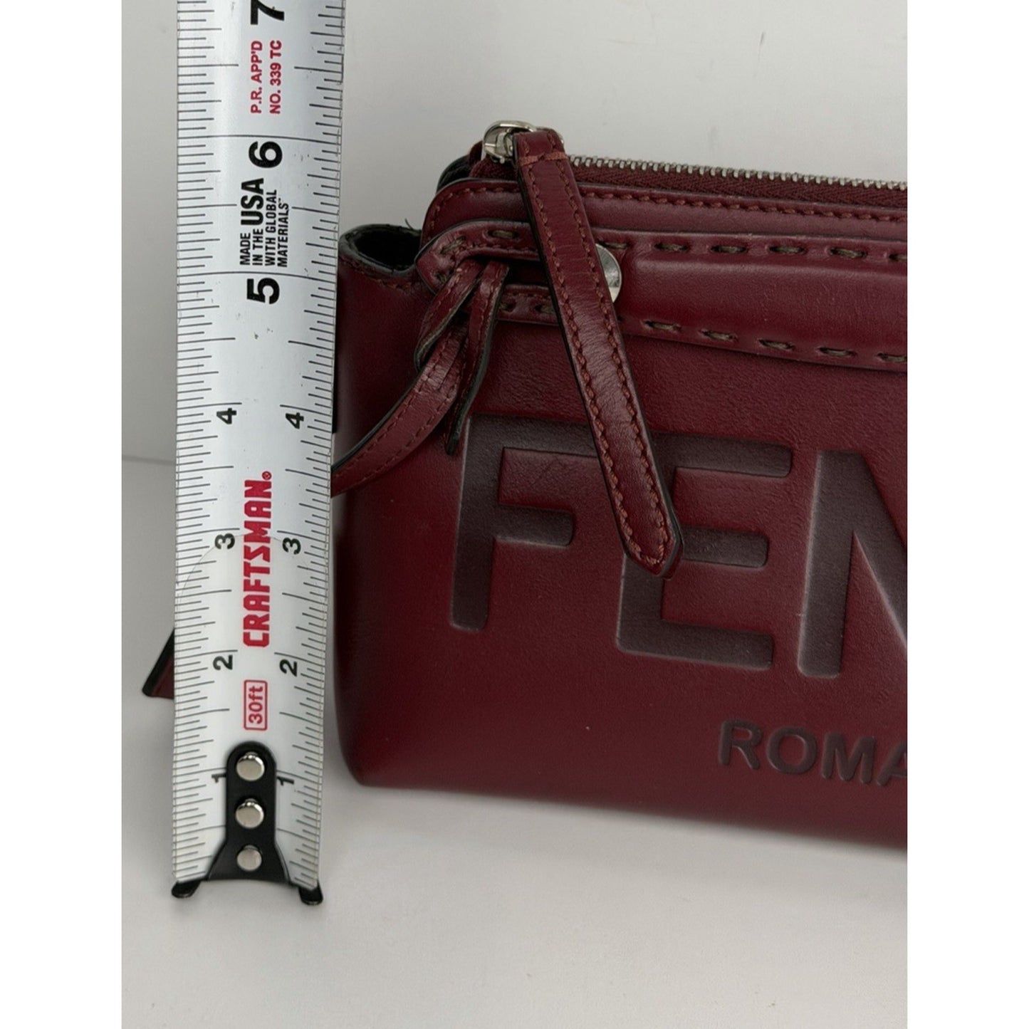 Fendi By The Way Shoulder Bag Small Rich Burgundy Leather & Bold Logo S15