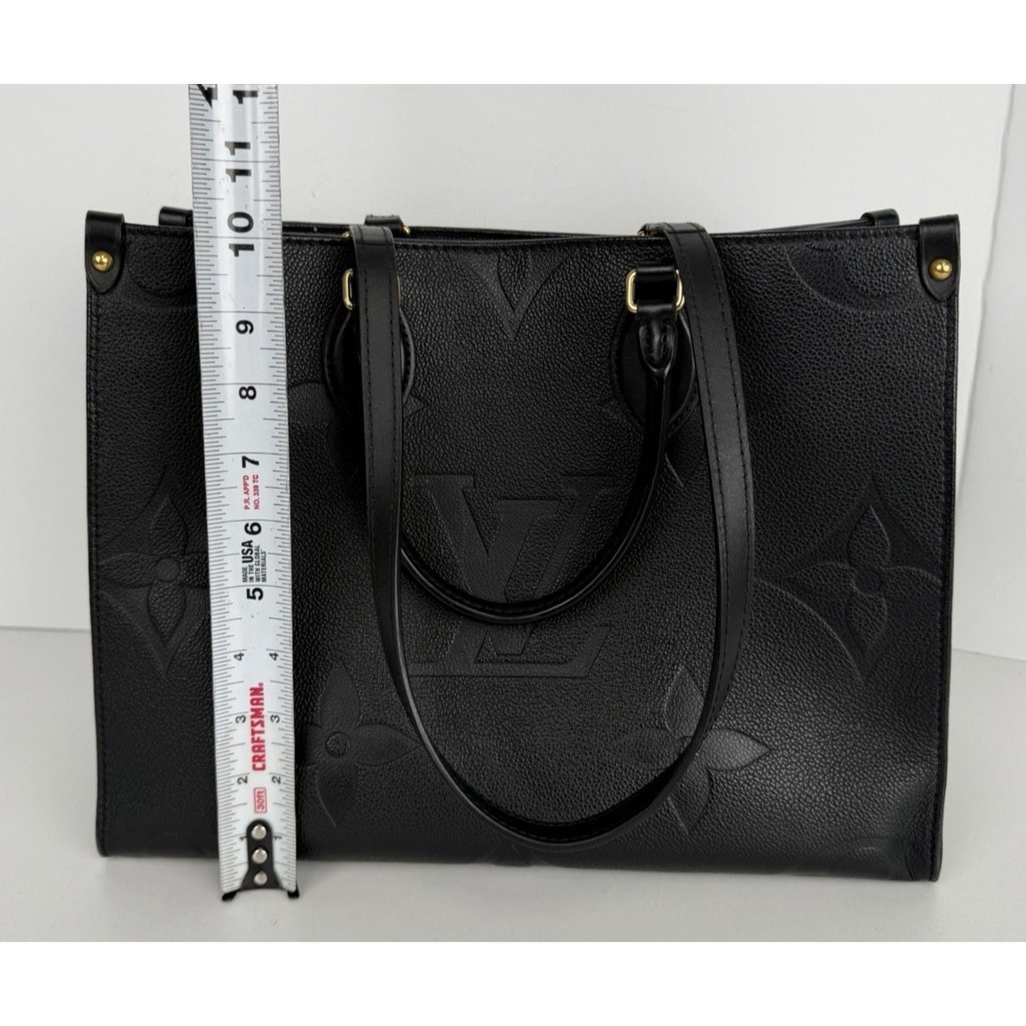 Louis Vuitton OnTheGo MM Bag in Black Monogram Empreinte Leather NFC D9