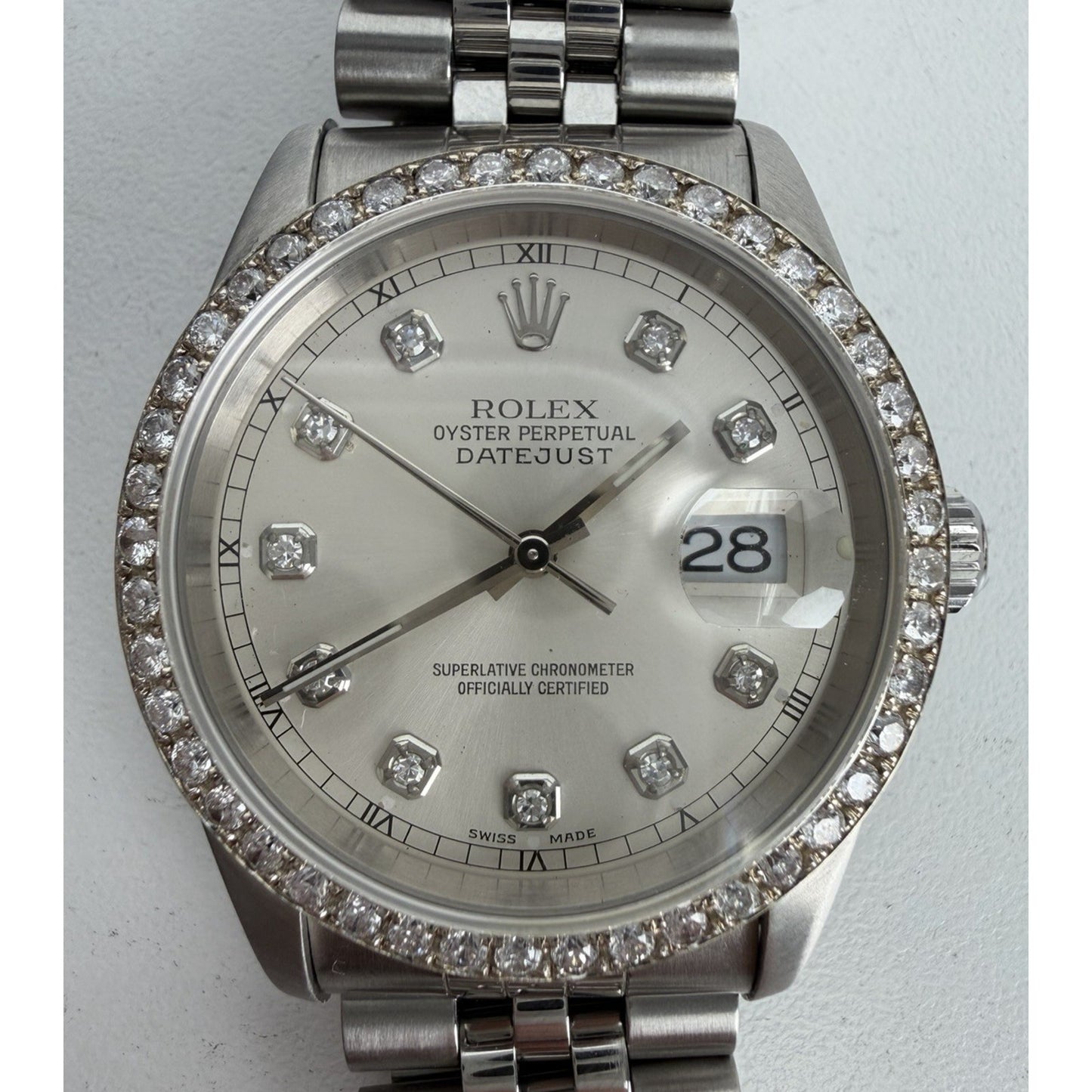 Rolex 16220 Datejust 36mm Stainless Steel Custom Bezel & Dial Jubilee Bracelet