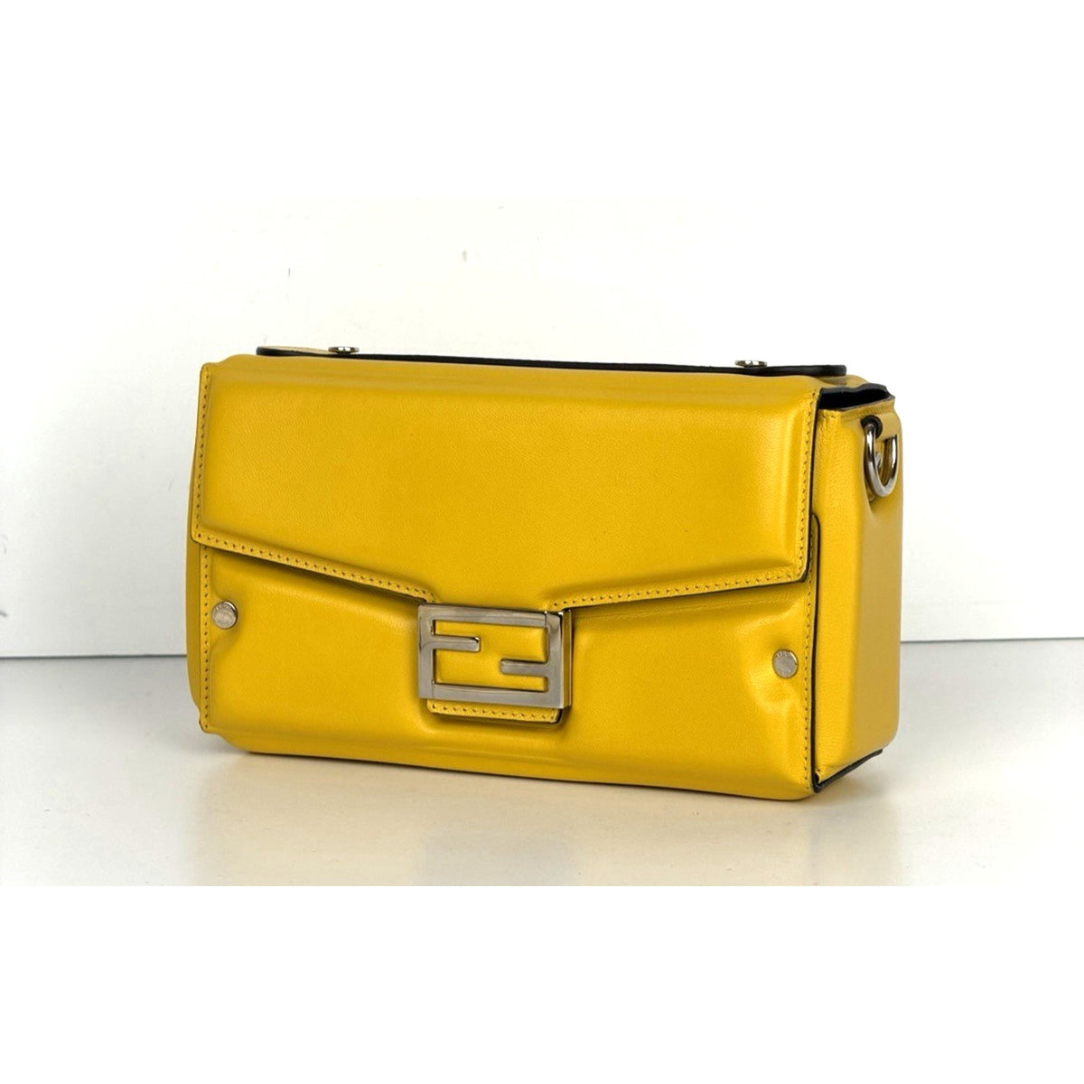 Fendi Baguette Soft Trunk Crossbody Bag in Yellow By Kim Jones S-10