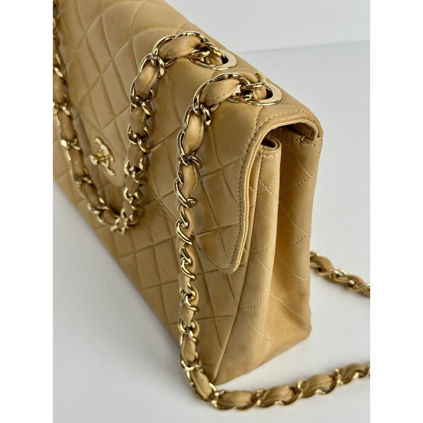 Chanel Classic Flap Bag in Caramel Quilted Lambskin Leather (2002-2003) D-8