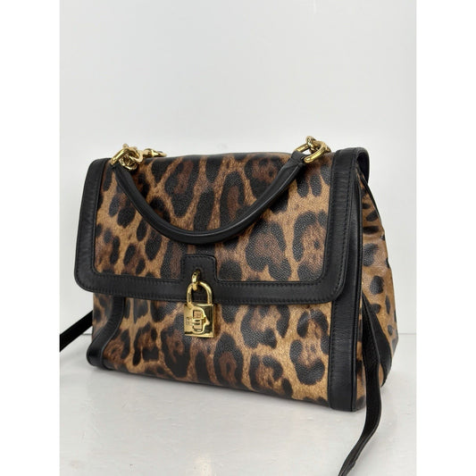 Dolce & Gabbana Miss Bonita Shoulder Bag in Leopard Print Coated Canvas S07