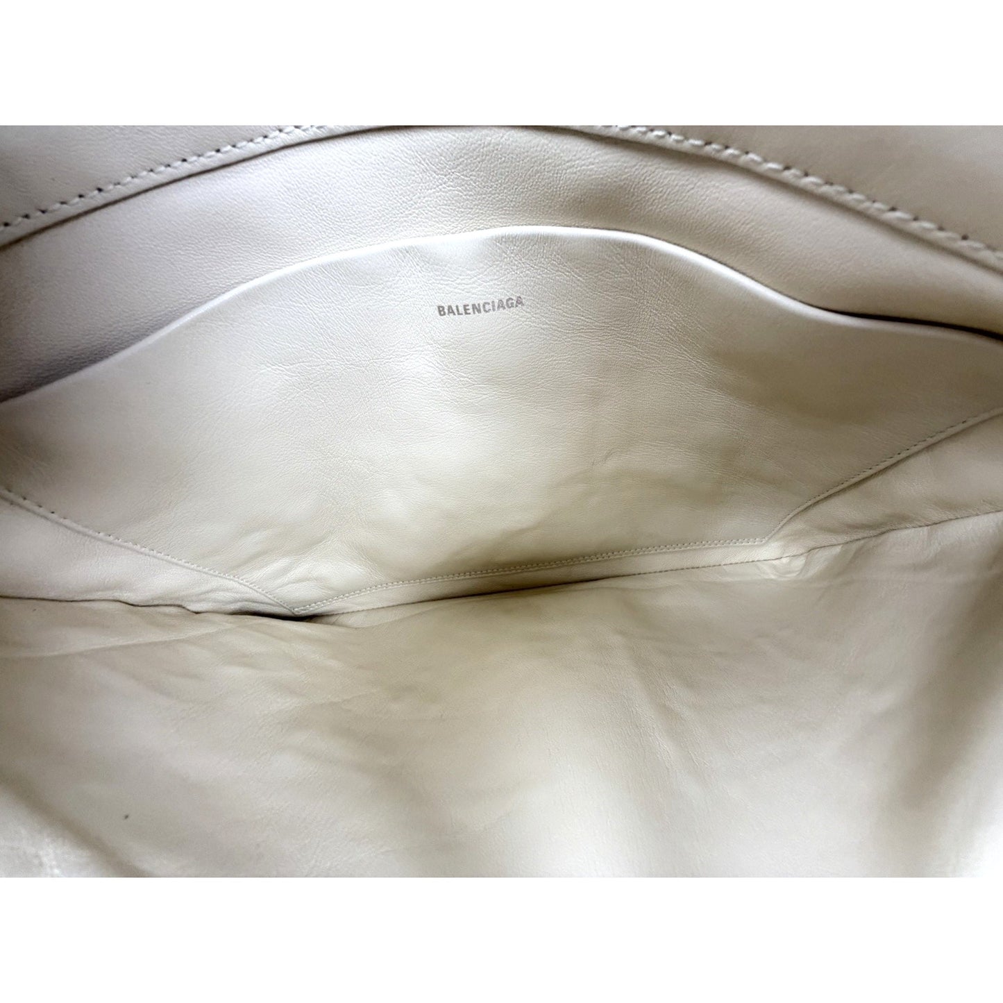 Balenciaga Shearling Pouch Clutch in White Color Silver HW S06