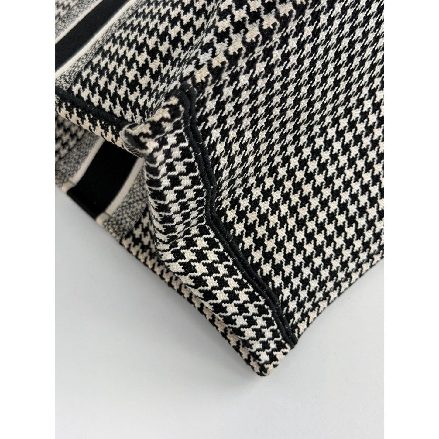 Christian Dior Book Tote Bag Large in Black & White Jacquard Canvas 2019 C-6