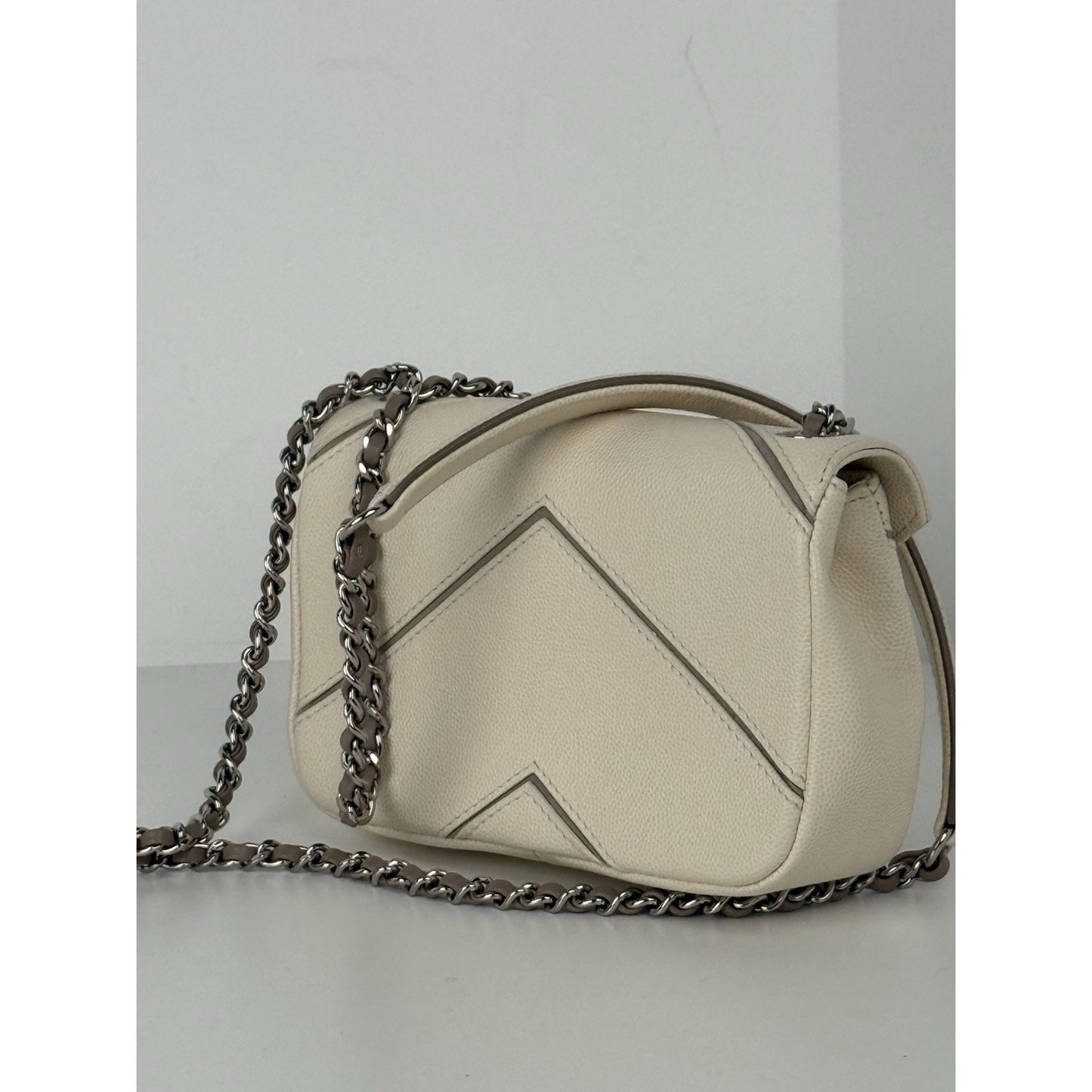 Chanel Macro Flap Chevron Caviar Small Women's Shoulder Bag