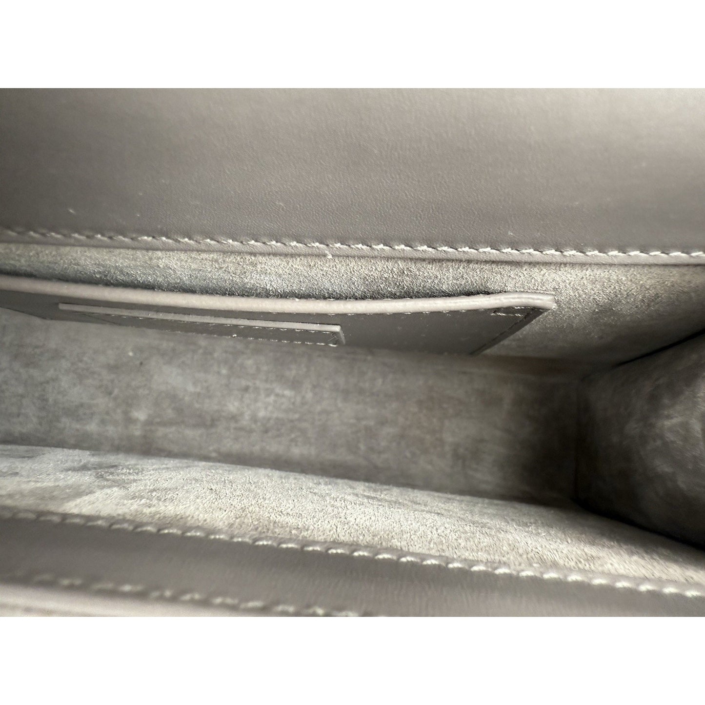 SAINT LAURENT Kate Medium Gray Leather Shoulder Bag