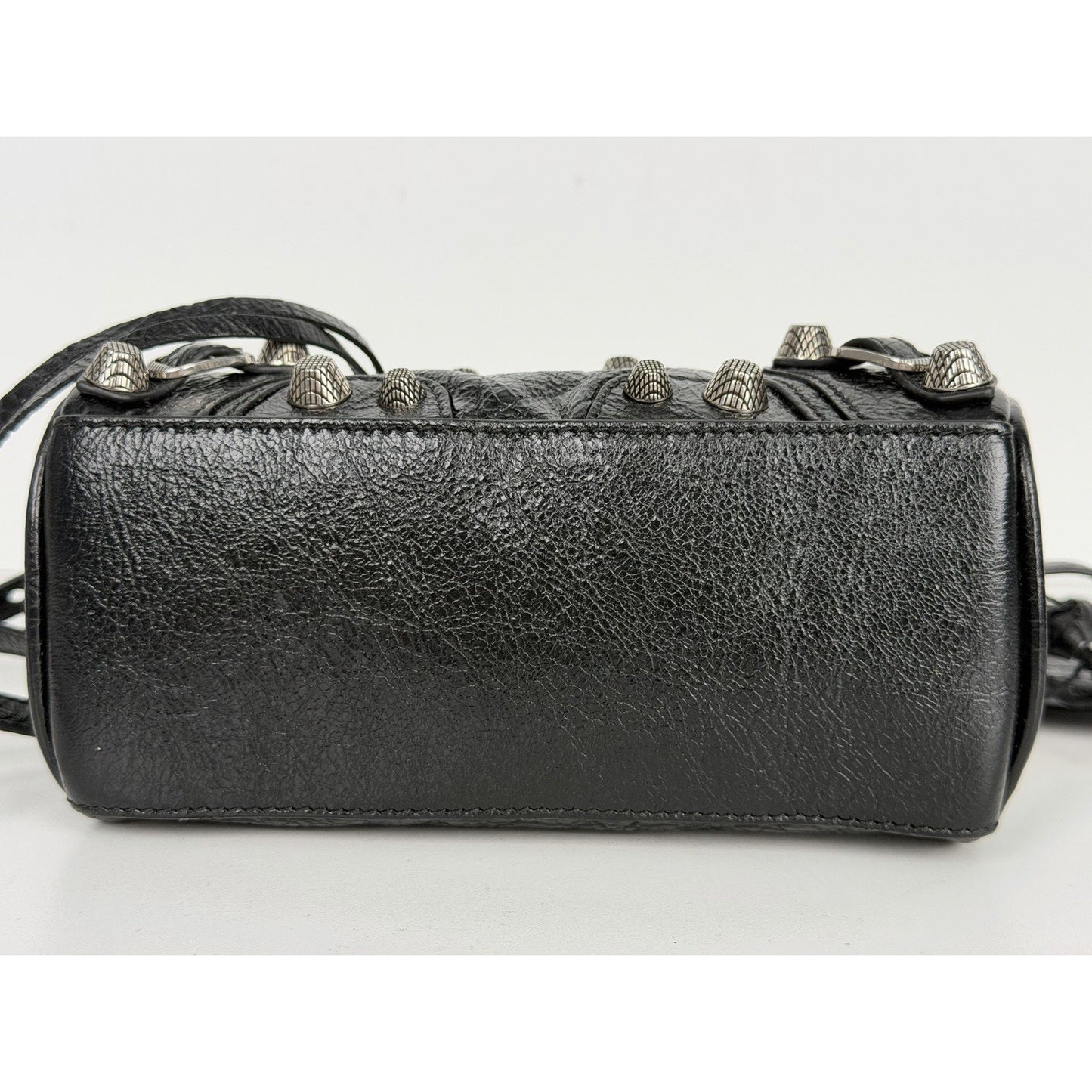 Balenciaga Neo Cagole Nano Duffle Bag in Black Leather Crinkled Finish D5