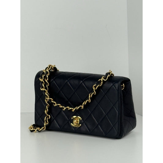 Chanel Vintage Midnight Blue Single Flap Shoulder Bag