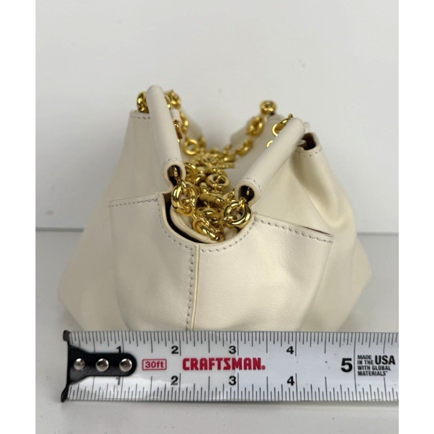 Loewe Paseo Small Bag in White Pleated Nappa Leather with Gold HW S-10