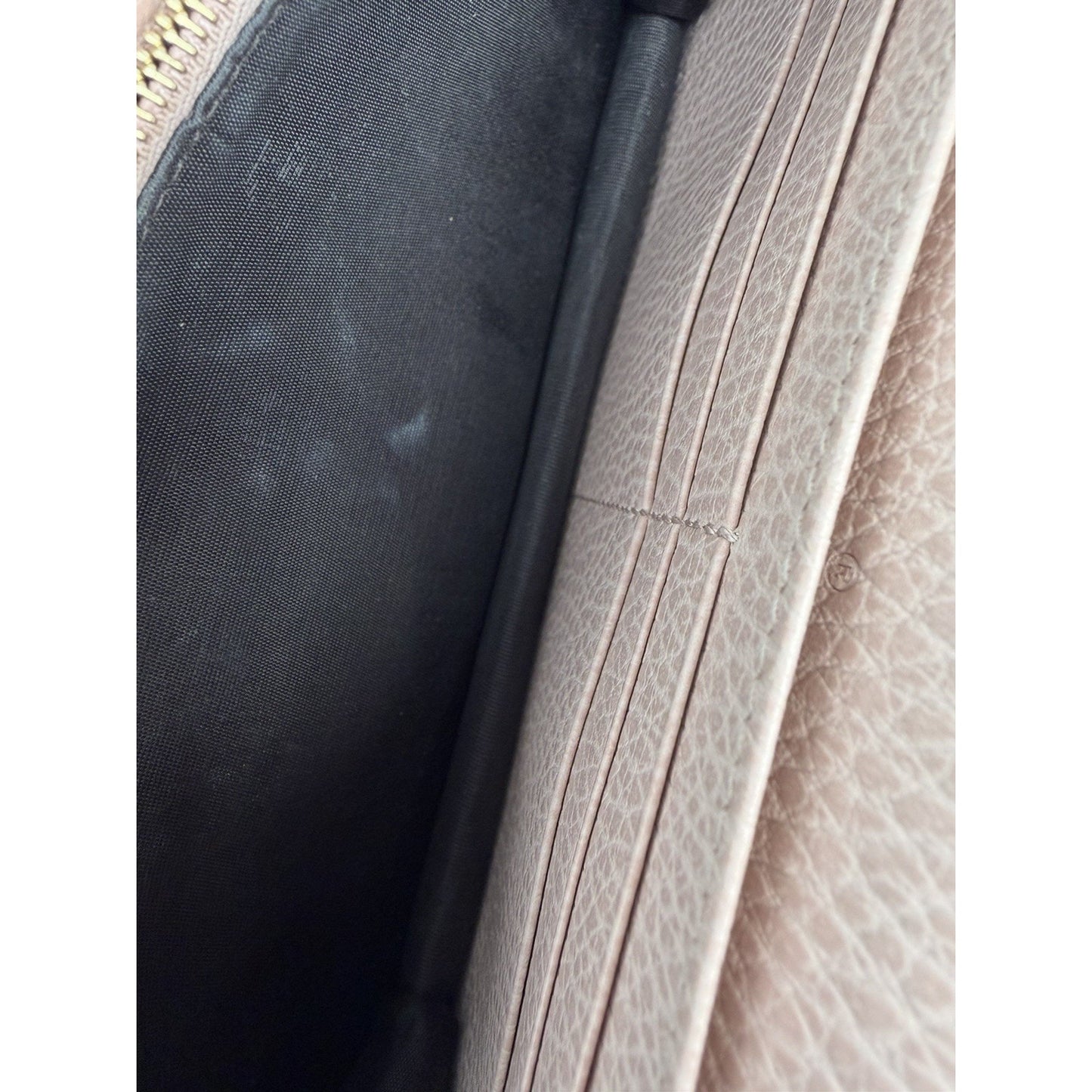 Gucci GG Marmont Leather Wallet on Chain Distinctive Quilted Pink Leather S07