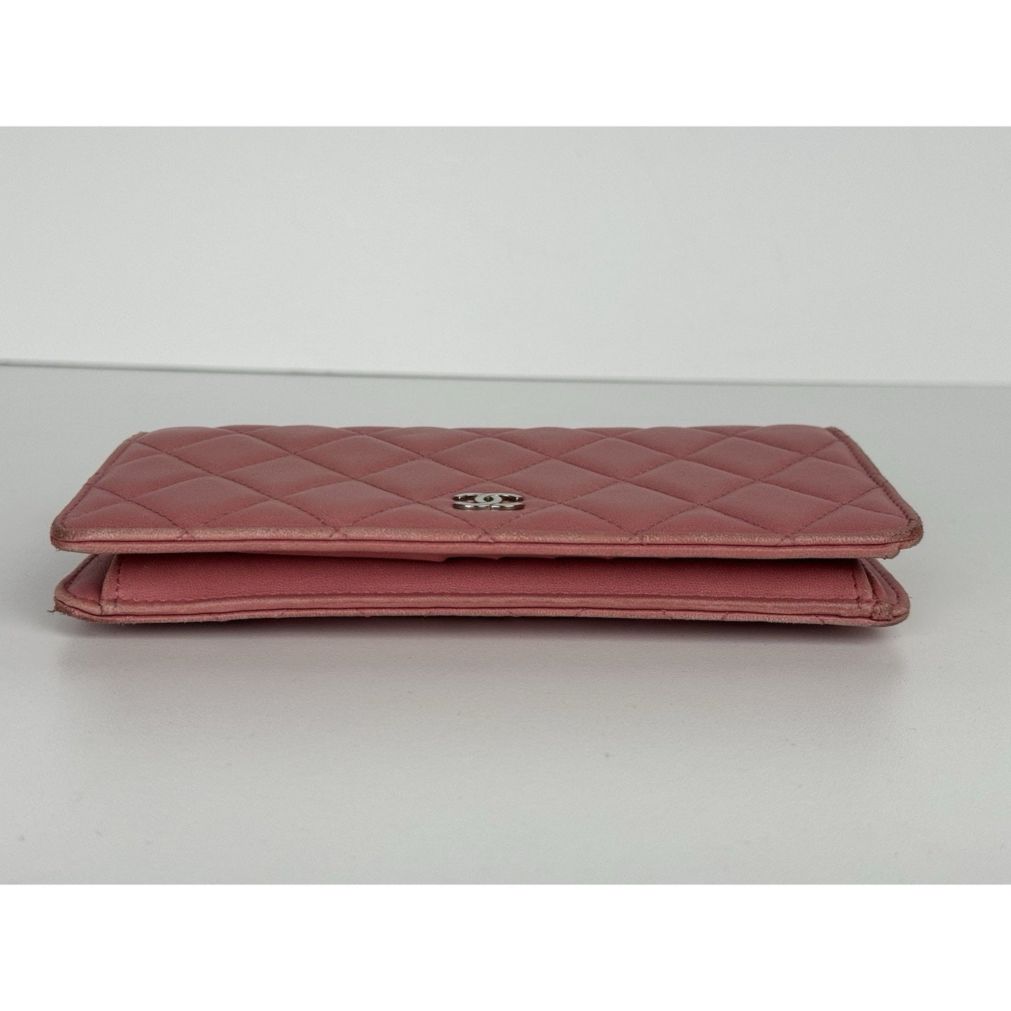 Chanel Long Yen Continental Wallet in Pink Quilted Lambskin Leather