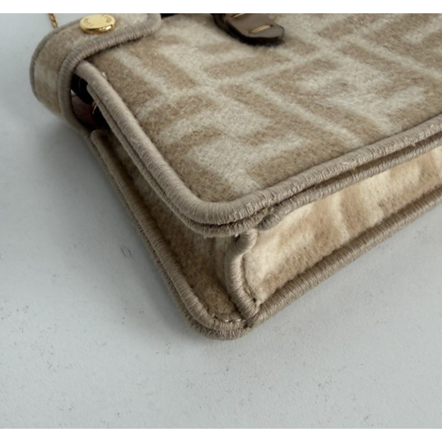 Fendi Nano Peekaboo Charm Bag in Iconic Zucca FF Monogram Canvas K3
