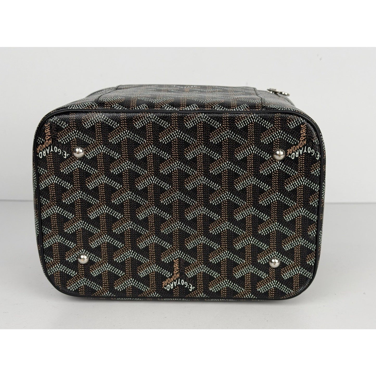 Goyard Muse Vanity Case PM Goyardine Pattern Coated Canvas Leather Handle B4