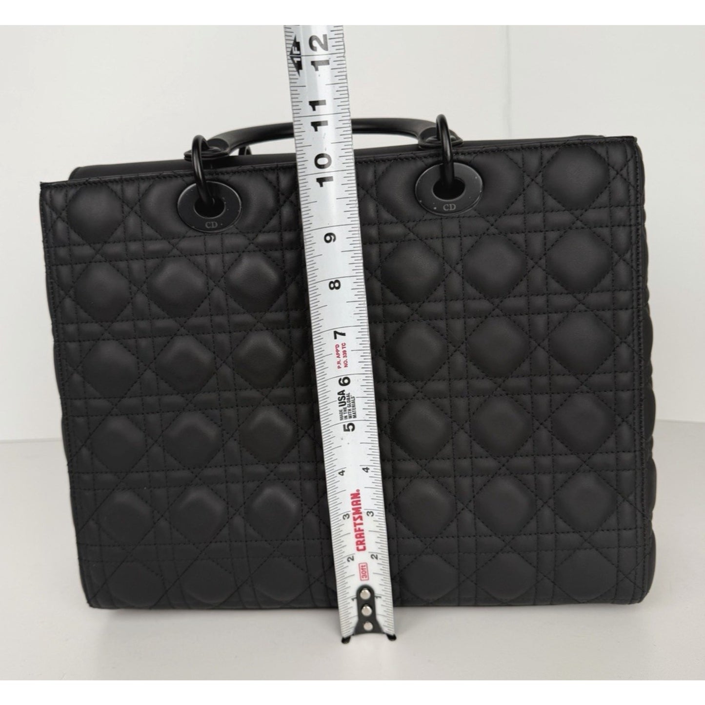 Christian Dior Ultra Matte Lady Dior Bag Large in Black Cannage Leather 2019 S