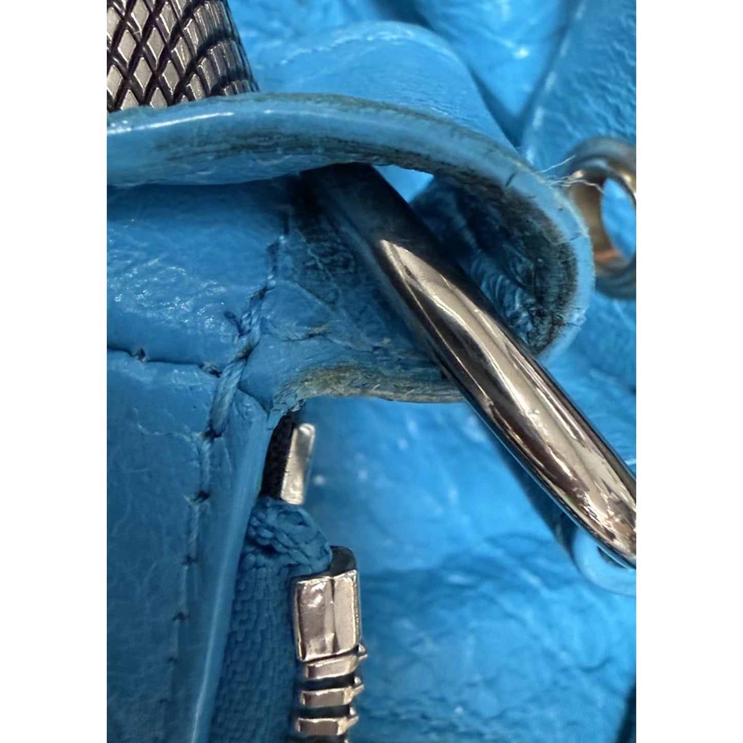 Balenciaga Le Cagole Shoulder Bag XS in Bright Cyan Blue Leather S-01