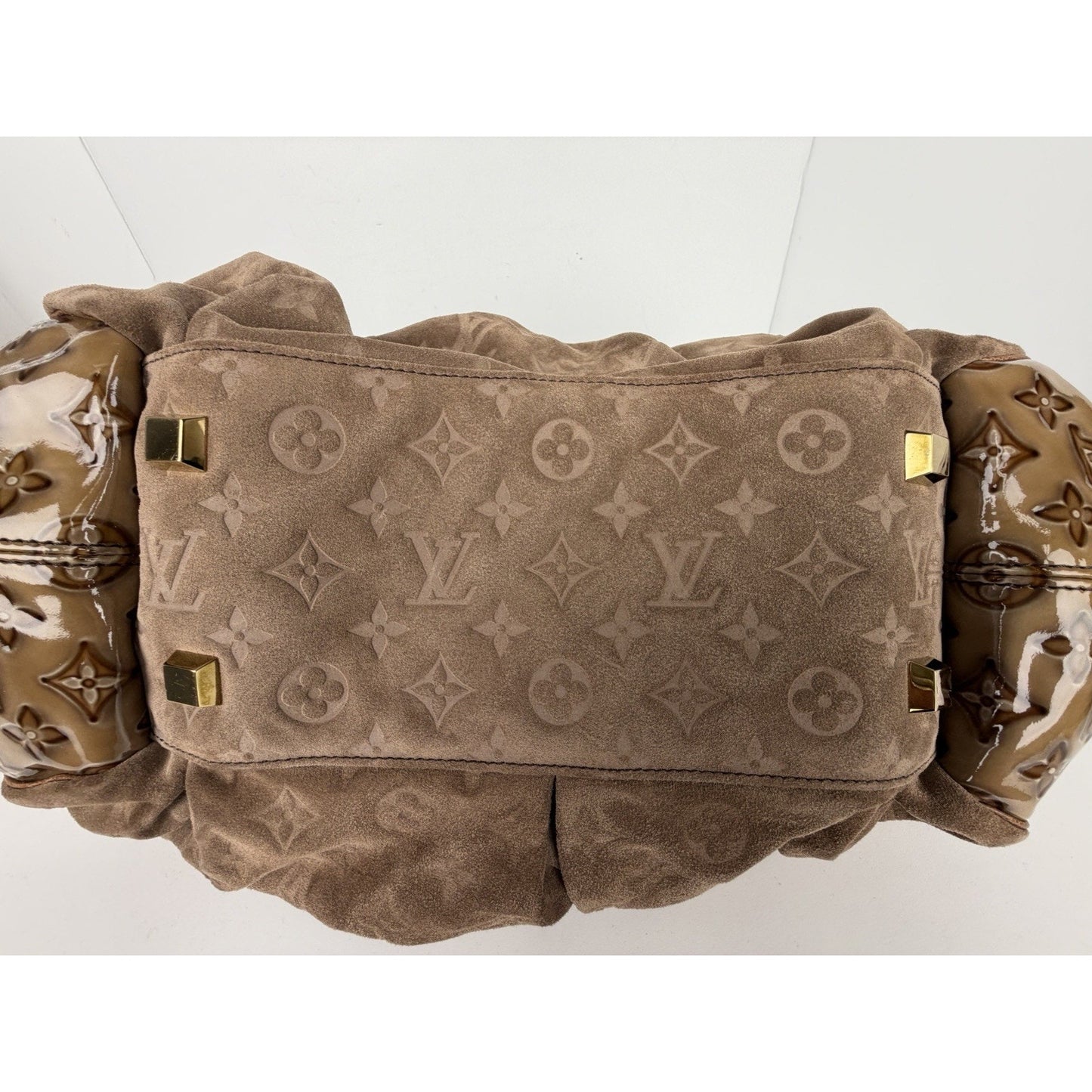 Louis Vuitton Irene Coco Bag in Brown Suede with Patent Leather Trim 2009 S09