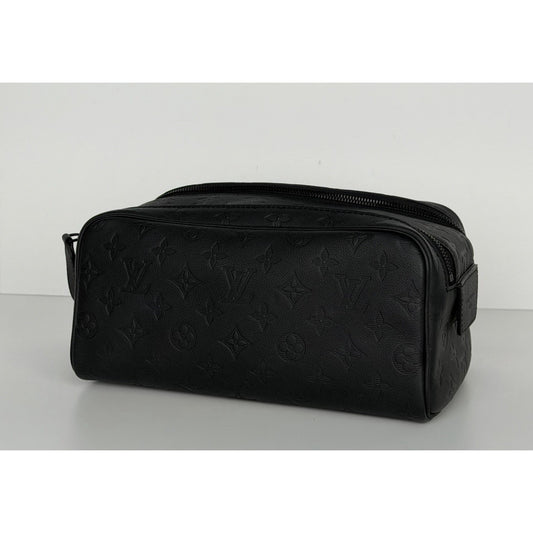 Louis Vuitton Dopp Kit in black Monogram Shadow Leather (Microchipped) E3