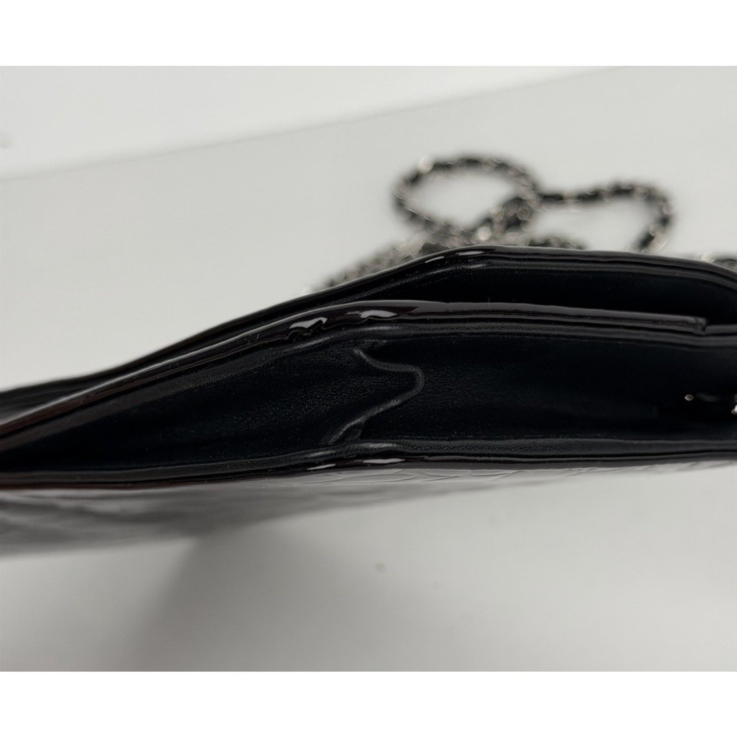 Chanel Camellia Wallet On Chain Bag in Black Patent Leather 2010-2011 B-2