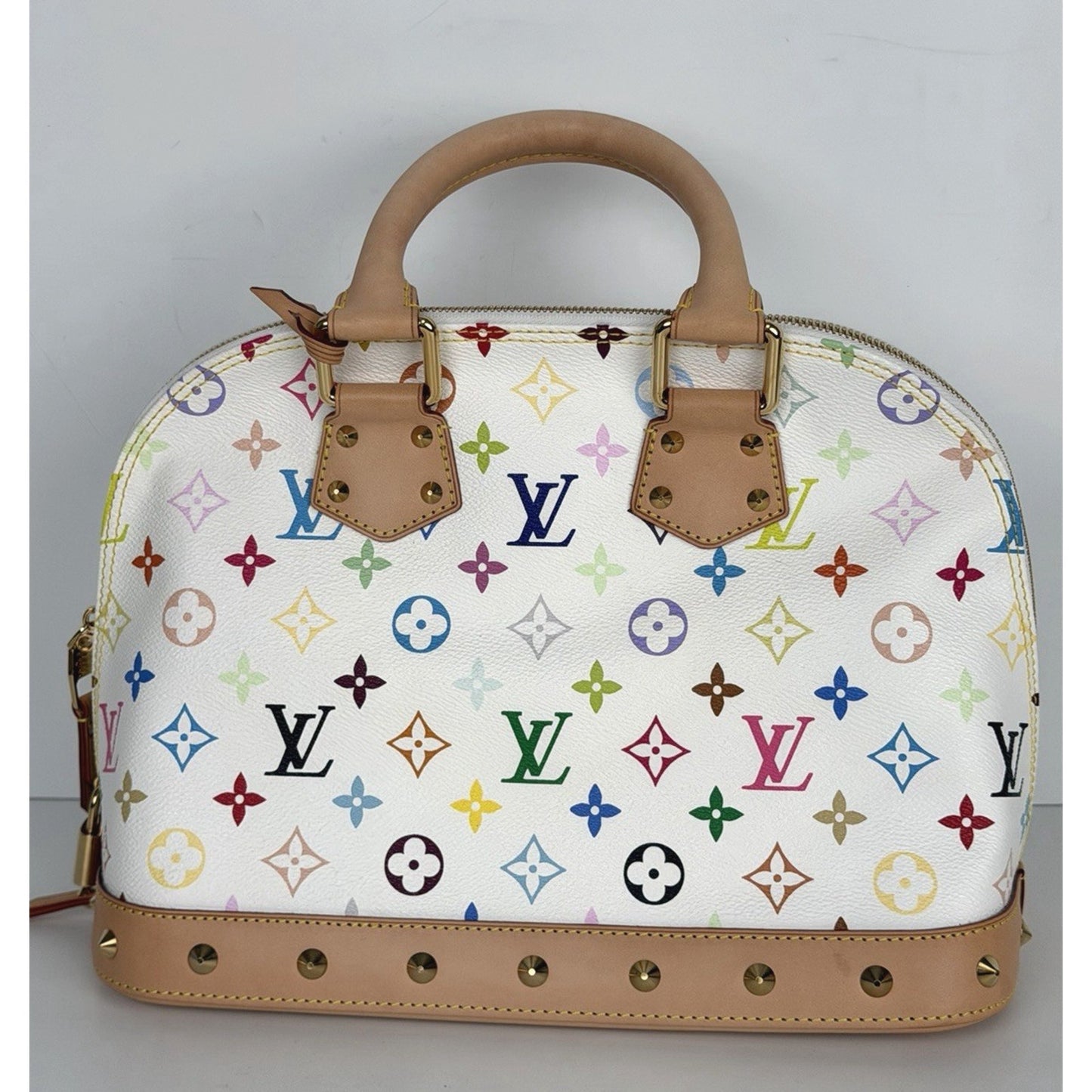 Louis Vuitton Alma PM Satchel Bag in White Monogram Multicolore Canvas 2011 D2