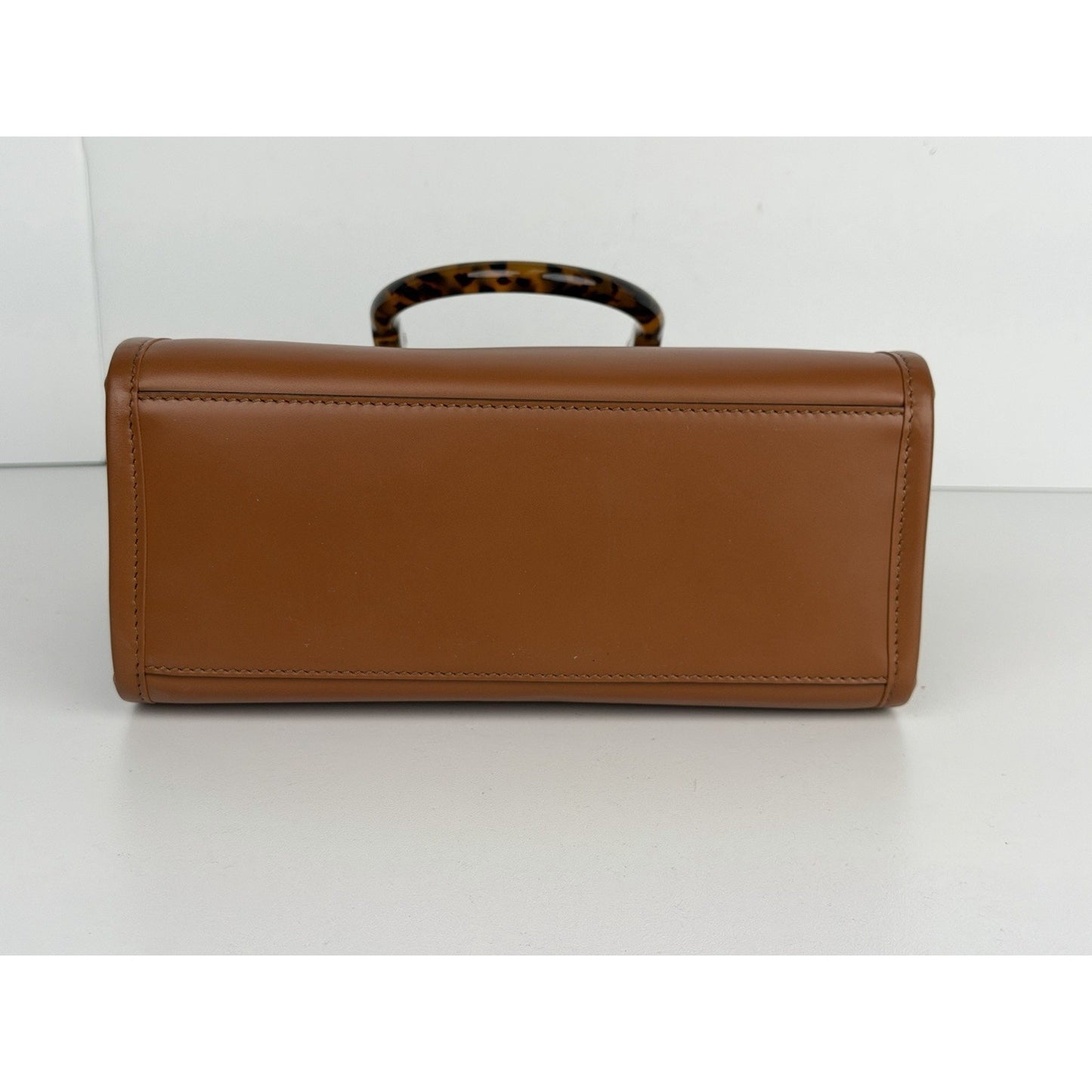 Fendi Sunshine Tote Bag in Brown Leather and Plexiglass Handles B3