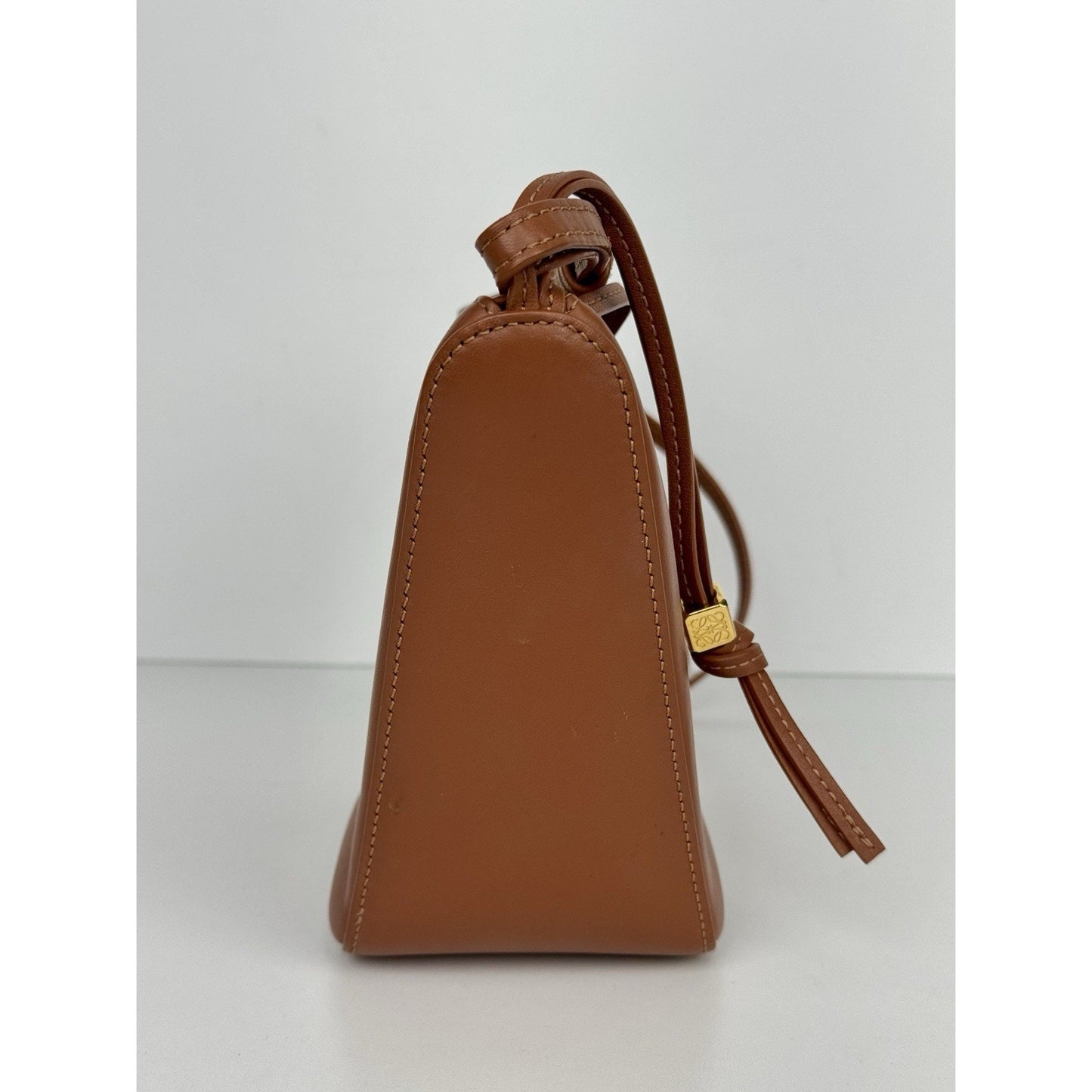 Loewe Mini Hammock Hobo Bag in Brown Leather with Gold Hardware E-3
