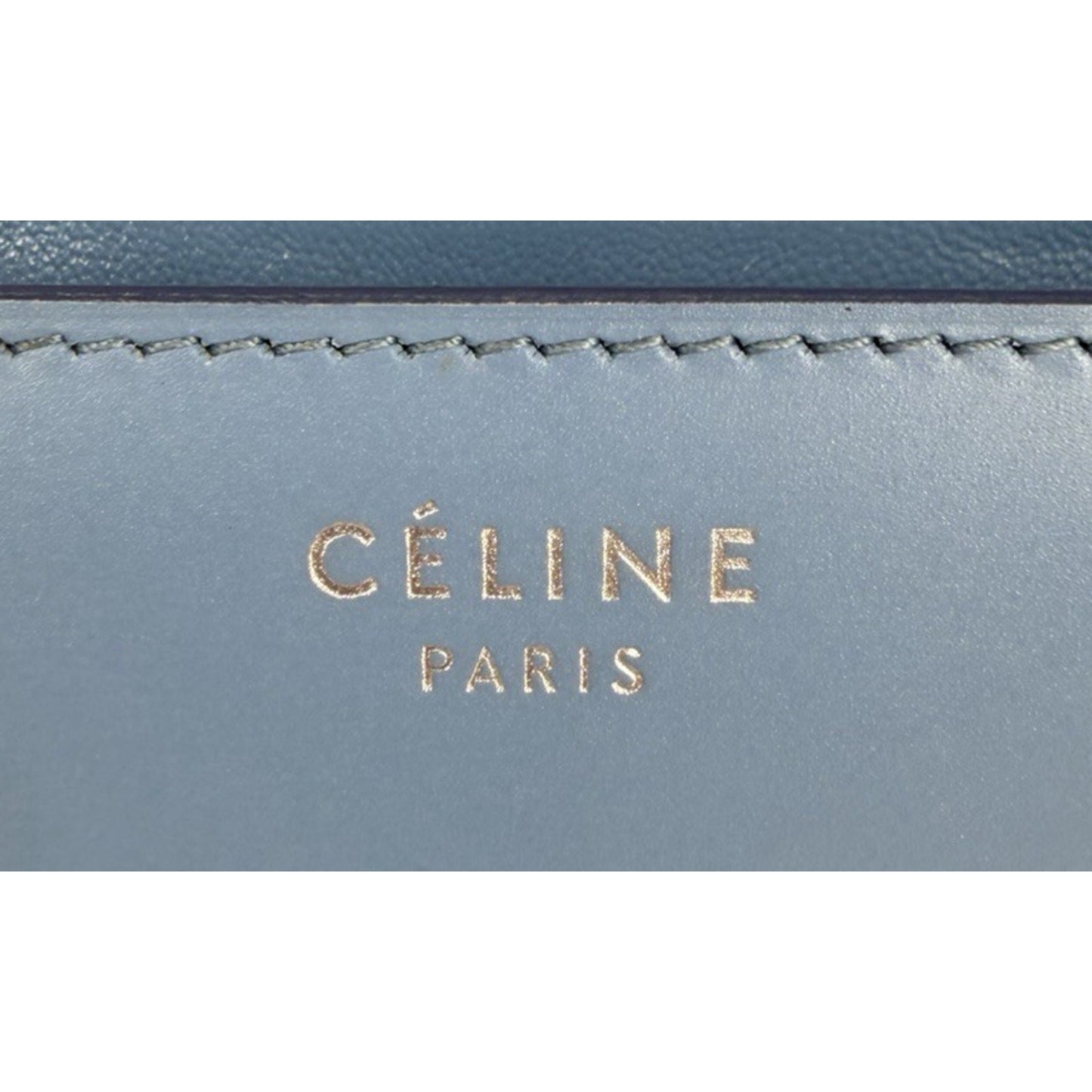 Celine Classic Box Flap Medium Bag in Blue Liege Calfskin Leather S