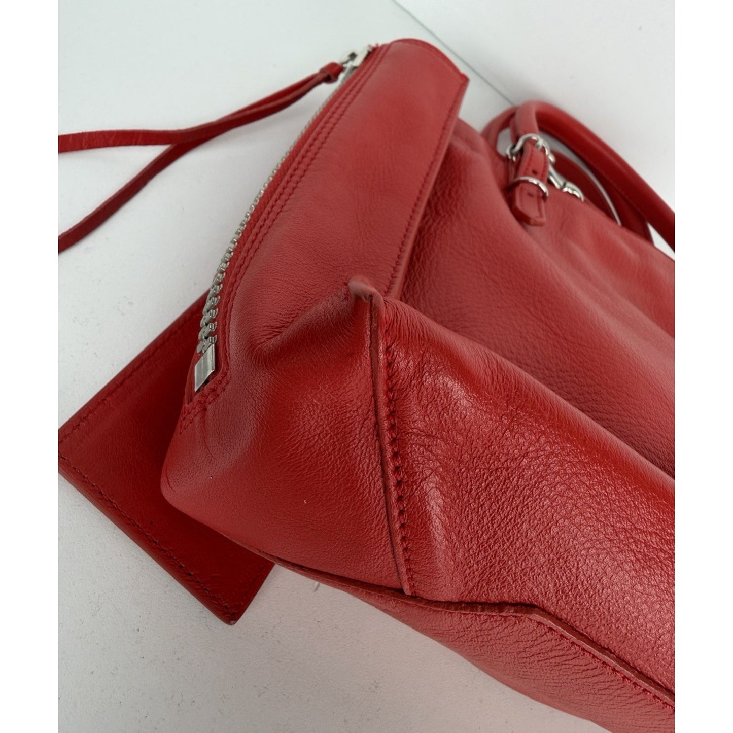 Balenciaga Papier A4 Zip-Around Tote Bag Mini in Red Calfskin Leather S-01