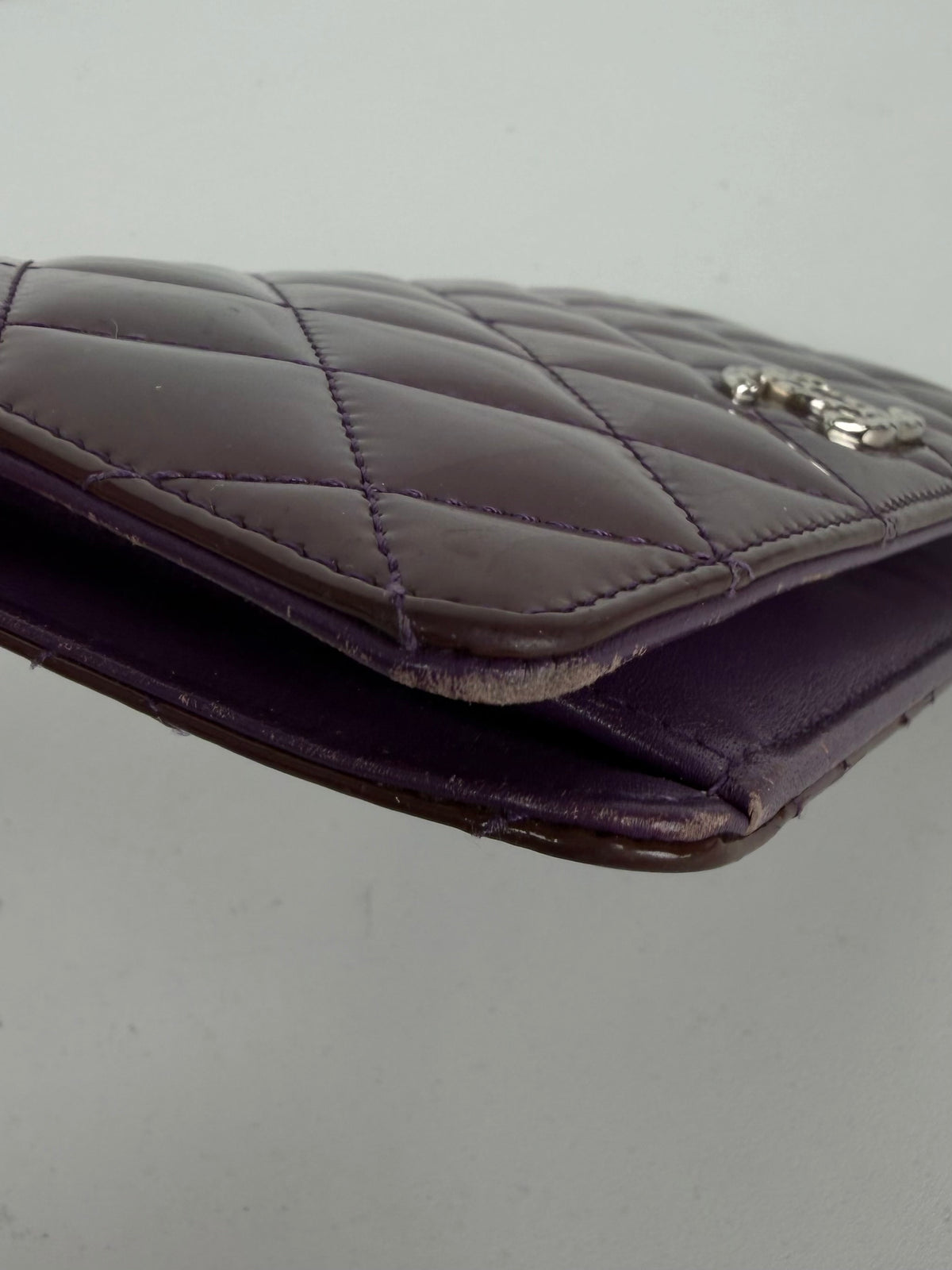 Chanel Quilted Patent Leather Wallet in Shiny Burgundy 2011 K-3