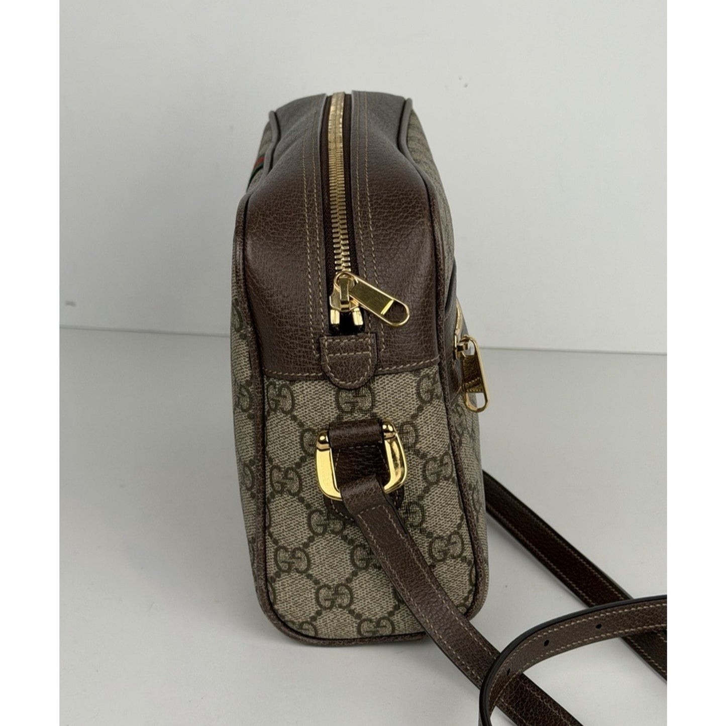 Gucci Ophidia Supreme Monogram Small Shoulder Bag Brown S06