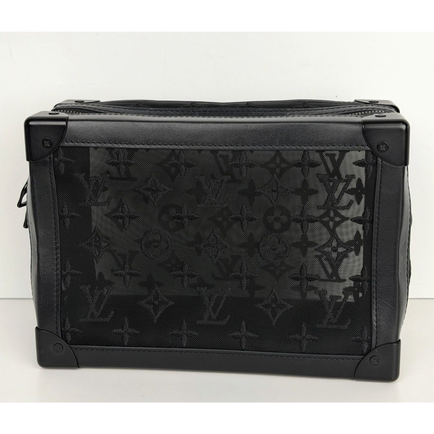 Louis Vuitton Monogram See Through Soft Trunk Shoulder Bag in Black Mesh 2019