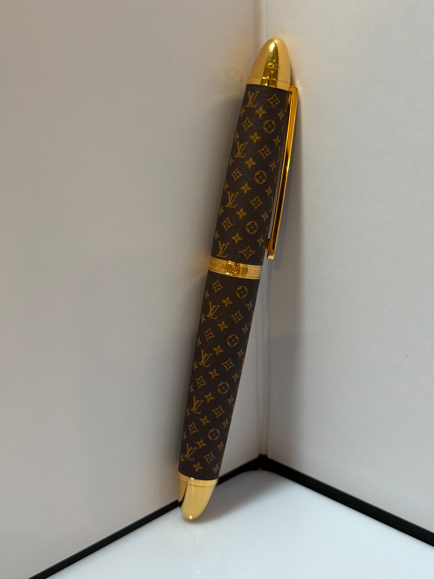 Louis Vuitton LV Monogram Doc Rollerball Pen Brown