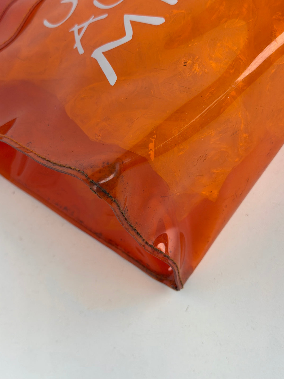 Hermes Souvenir De L'Exposition Kelly Orange Vinyl Hand Bag 1998