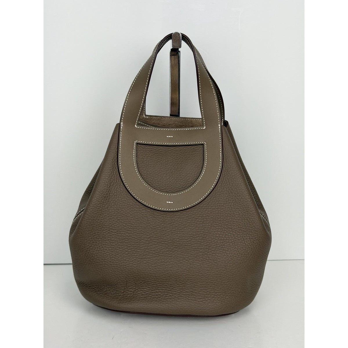 Hermes In-the-Loop 18 Top Handle Bag in Etoupe Leather Silver Hardware 2023 F1