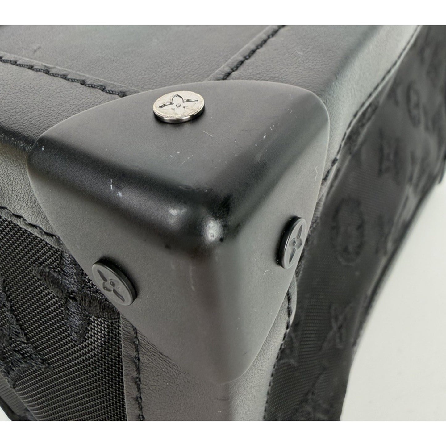 Louis Vuitton Soft Trunk Bag Black Monogram Embroidered Mesh Leather Trim2019 C5