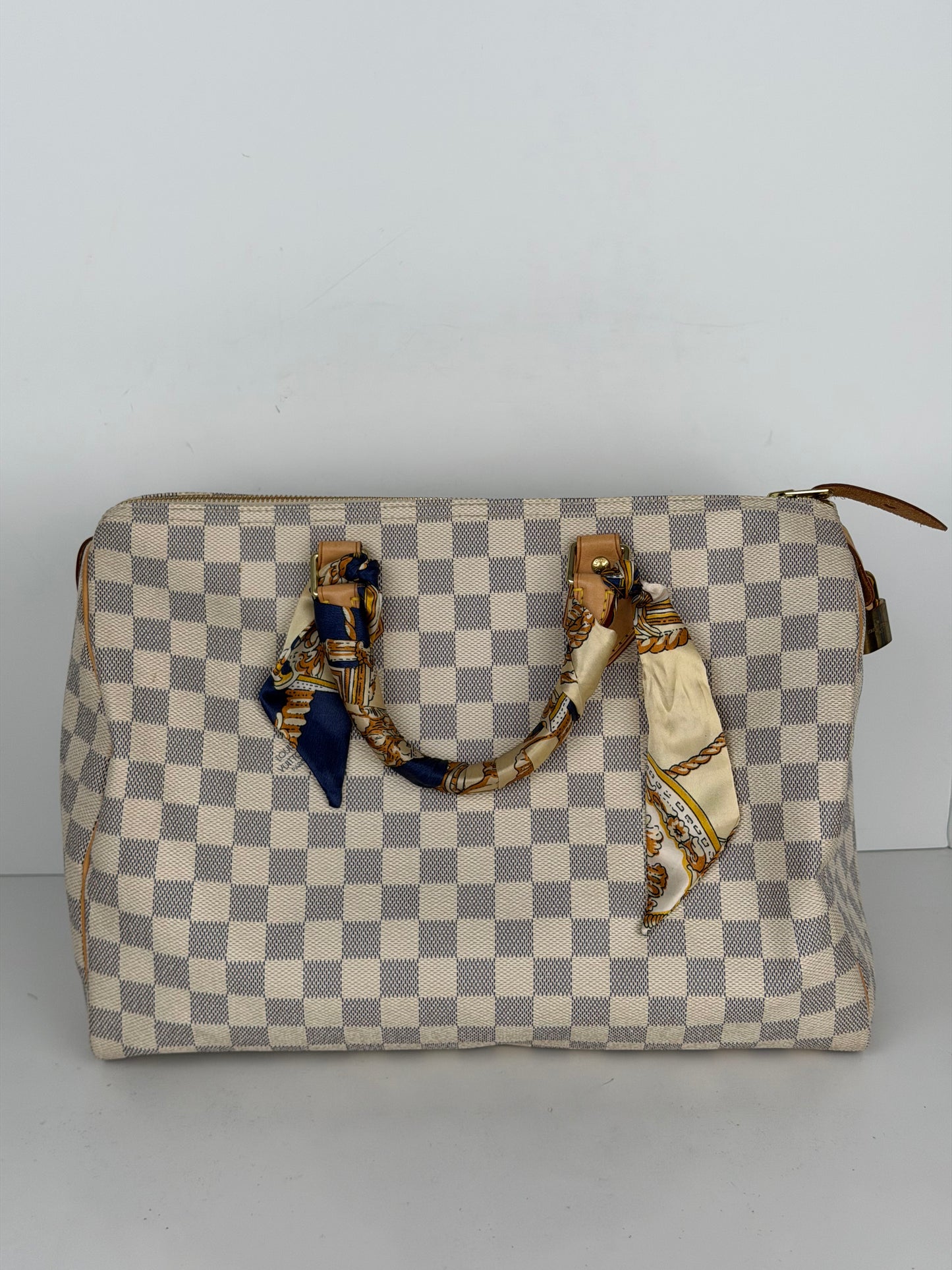 Louis Vuitton Speedy Bandouliere Bag 35 in Damier Azur Coated Canvas 2014 YS
