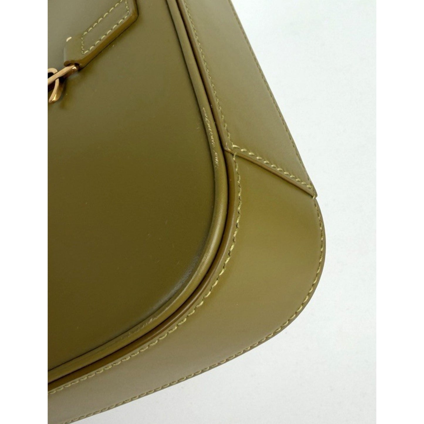 Saint Laurent Le 5 A 7 Mini Shoulder Bag in Vert Olive Calfskin Leather S14