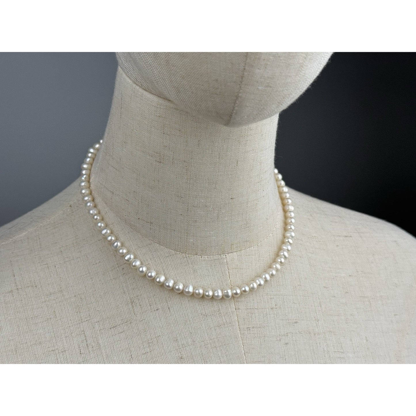 White Pearls with Silver Clasp Necklace