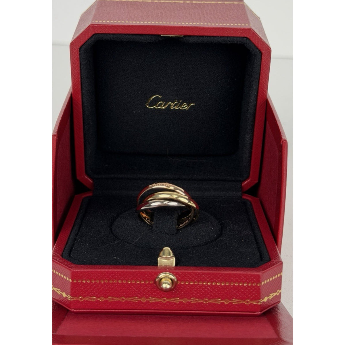 Cartier Trinity Ring in 18k Yellow White Rose Gold Size 7.5 (55)