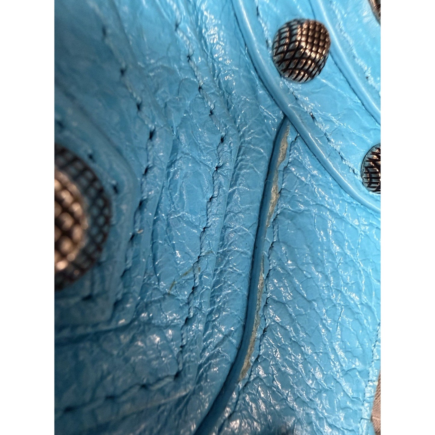 Balenciaga Le Cagole Shoulder Bag XS in Bright Cyan Blue Leather S-01