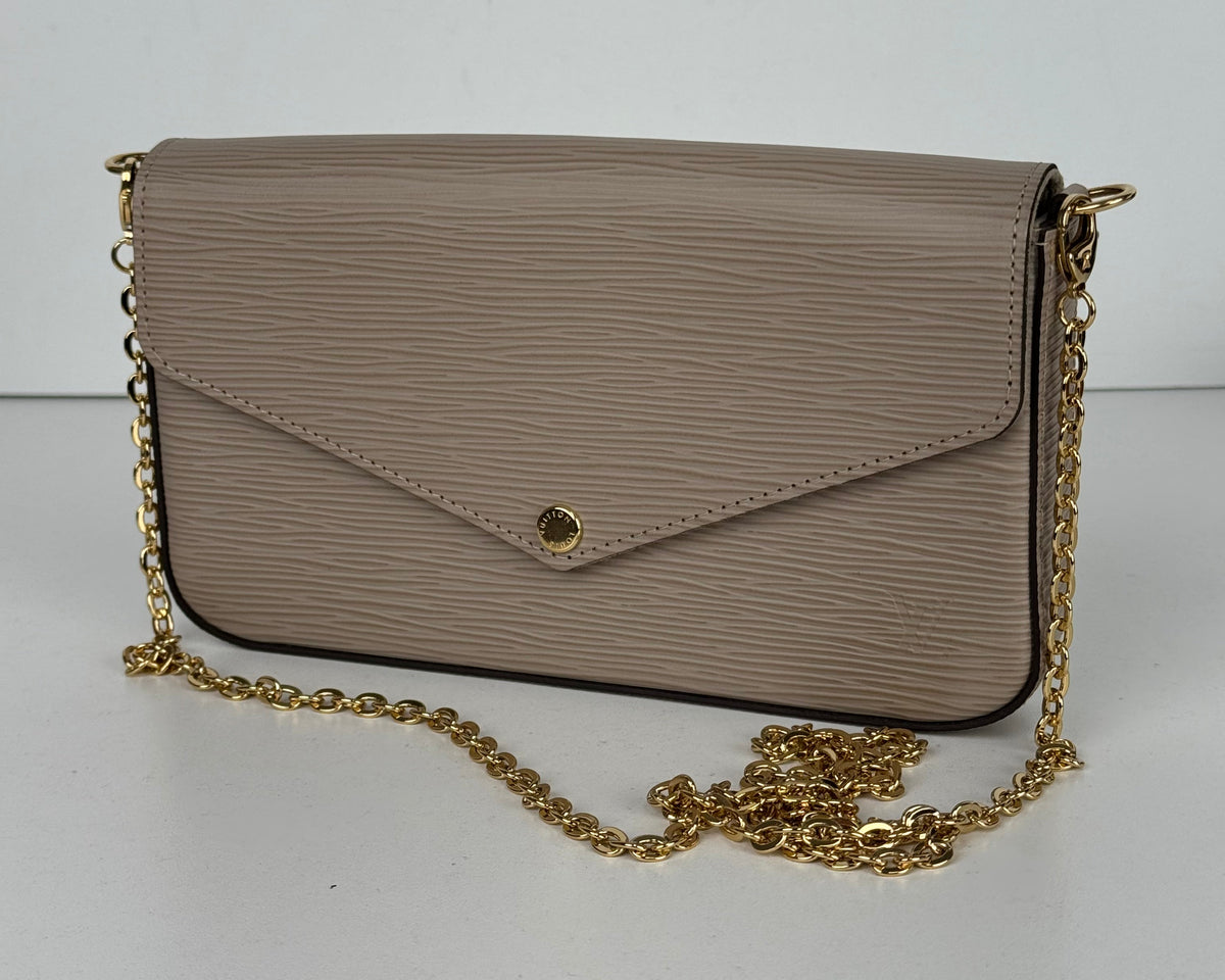Louis Vuitton Felicie Pochette Chain Wallet in Epi Leather NFC YS11