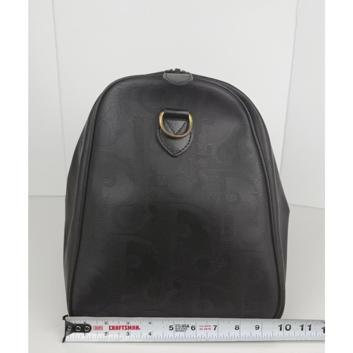 Christian Dior Trotter Boston Travel Duffel Bag Vintage in Black Leather S