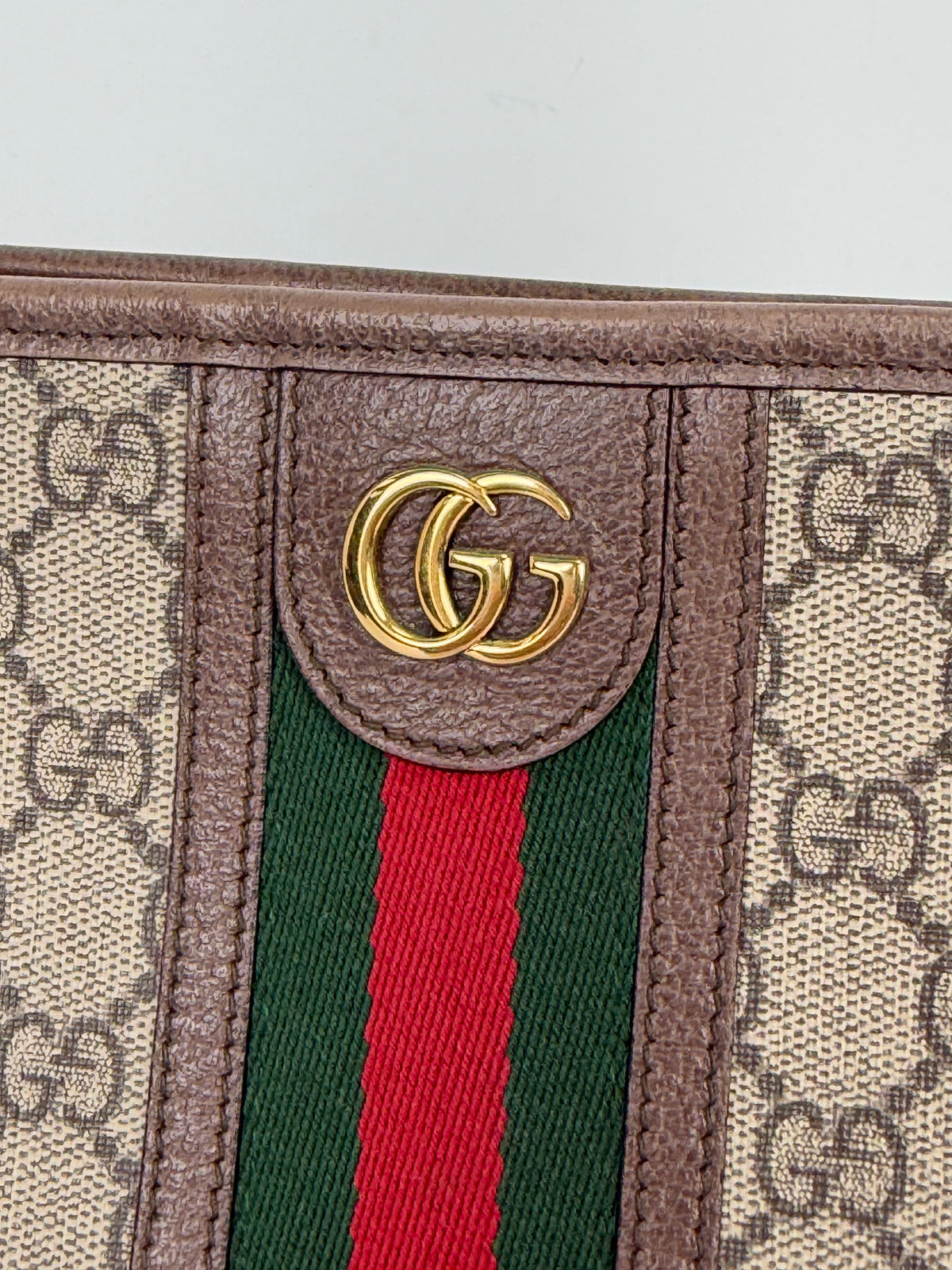 Gucci Ophidia Pouch Bag in Brown GG Supreme Coated Canvas YU-3